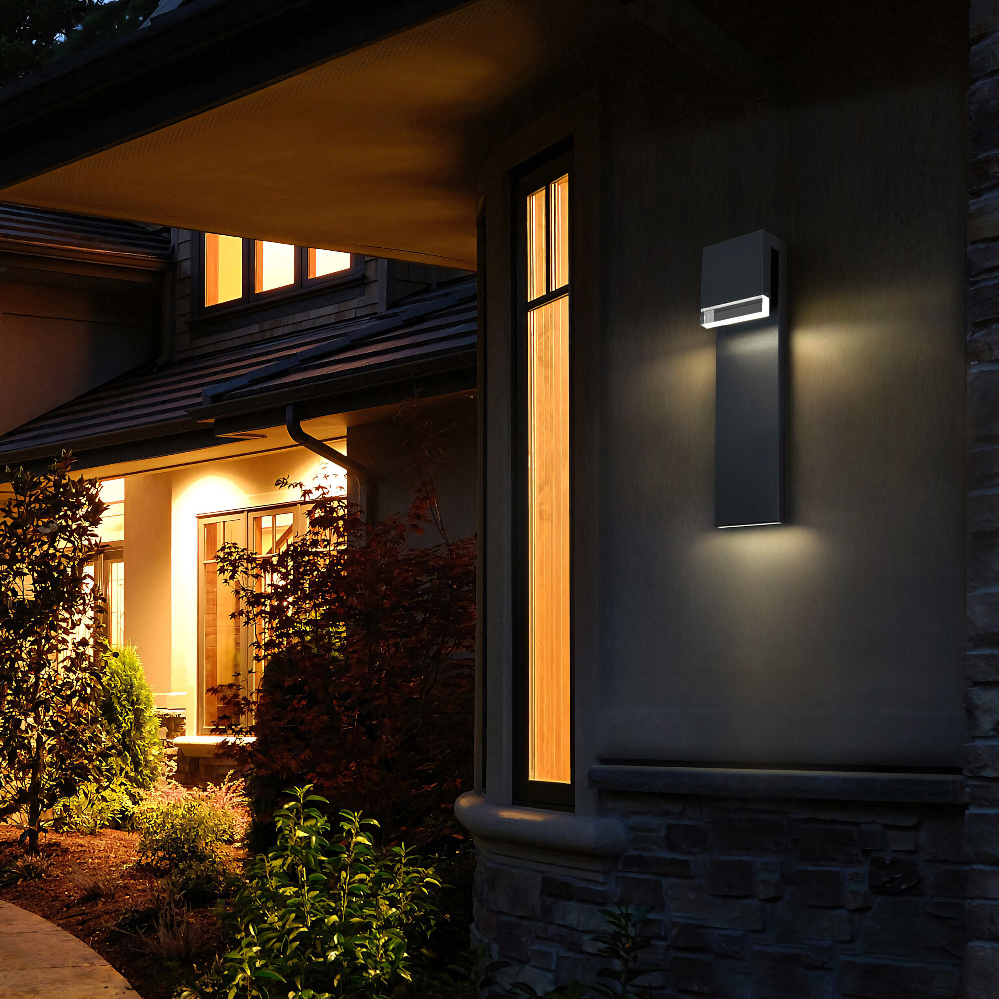 Lagos LED 24 inch Sand Black Outdoor Wall Sconce